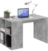 vidaXL Bureau met zijschappen 117x73x75 cm betonkleurig
