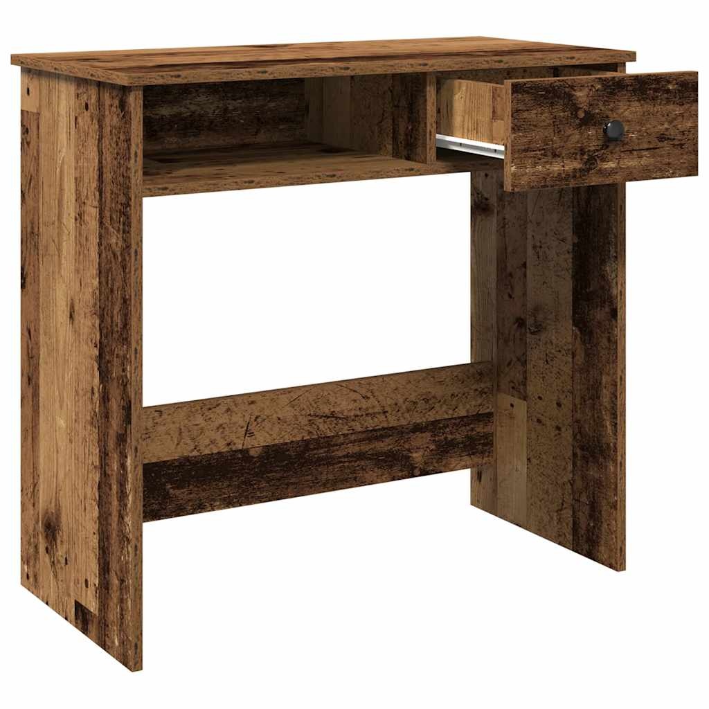 vidaXL Bureau 80x40x75 cm bewerkt hout oud houtkleurig