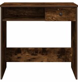 vidaXL Bureau 80x40x75 cm bewerkt hout gerookt eikenkleurig
