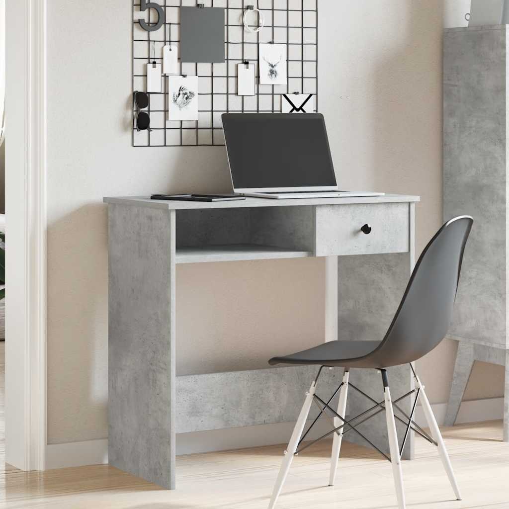 vidaXL Bureau 80x40x75 cm bewerkt hout betongrijs