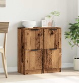 vidaXL Dressoirs 2 st 30x30x70 cm bewerkt hout oud houtkleurig