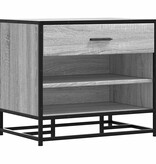 vidaXL Schoenenbank 60x40x53,5 cm bewerkt hout en metaal grijs sonoma