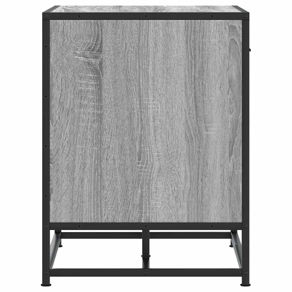 vidaXL Schoenenbank 60x40x53,5 cm bewerkt hout en metaal grijs sonoma