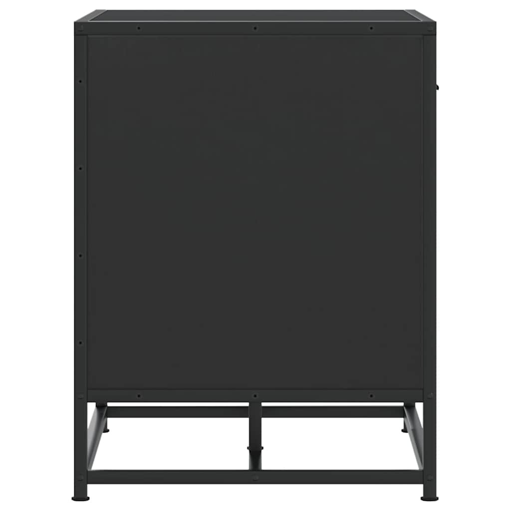 vidaXL Schoenenbank 60x40x53,5 cm bewerkt hout en metaal zwart