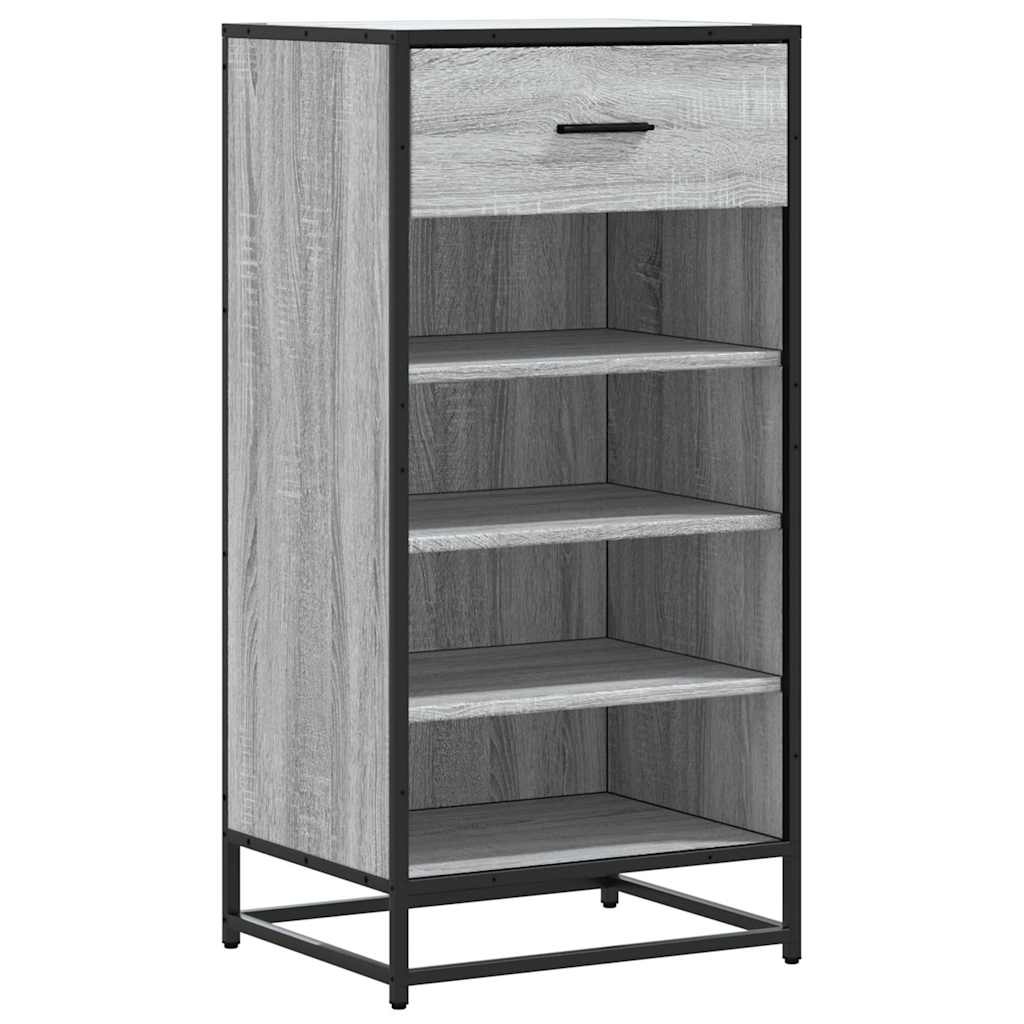 vidaXL Schoenenrek 48x38x97,5 cm bewerkt hout grijs sonoma eikenkleur