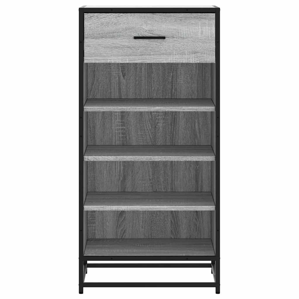 vidaXL Schoenenrek 48x38x97,5 cm bewerkt hout grijs sonoma eikenkleur