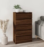 vidaXL Ladekast 60x36x103 cm bewerkt hout bruin eikenkleur