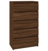 vidaXL Ladekast 60x36x103 cm bewerkt hout bruin eikenkleur