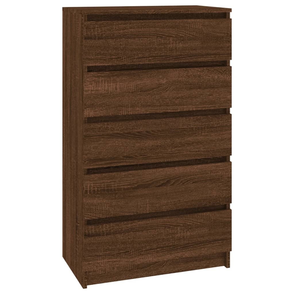 vidaXL Ladekast 60x36x103 cm bewerkt hout bruin eikenkleur