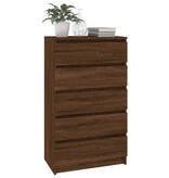 vidaXL Ladekast 60x36x103 cm bewerkt hout bruin eikenkleur
