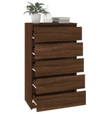 vidaXL Ladekast 60x36x103 cm bewerkt hout bruin eikenkleur