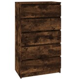 vidaXL Ladekast 60x36x103 cm bewerkt hout gerookt eikenkleurig