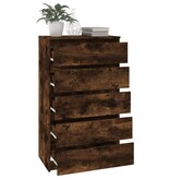 vidaXL Ladekast 60x36x103 cm bewerkt hout gerookt eikenkleurig