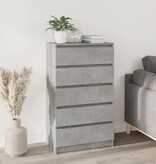 vidaXL Ladekast 60x36x103 cm bewerkt hout betongrijs