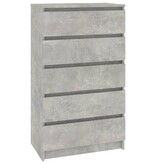 vidaXL Ladekast 60x36x103 cm bewerkt hout betongrijs