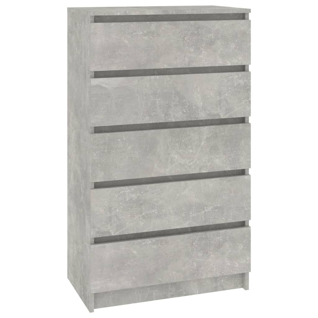 vidaXL Ladekast 60x36x103 cm bewerkt hout betongrijs