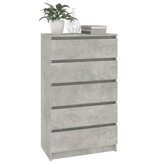 vidaXL Ladekast 60x36x103 cm bewerkt hout betongrijs