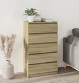 vidaXL Ladekast 60x36x103 cm bewerkt hout sonoma eikenkleurig