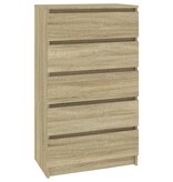 vidaXL Ladekast 60x36x103 cm bewerkt hout sonoma eikenkleurig