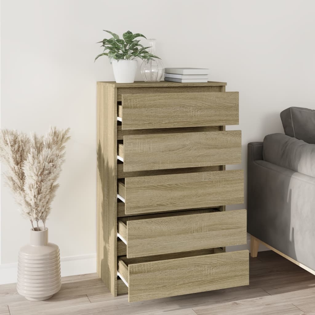 vidaXL Ladekast 60x36x103 cm bewerkt hout sonoma eikenkleurig