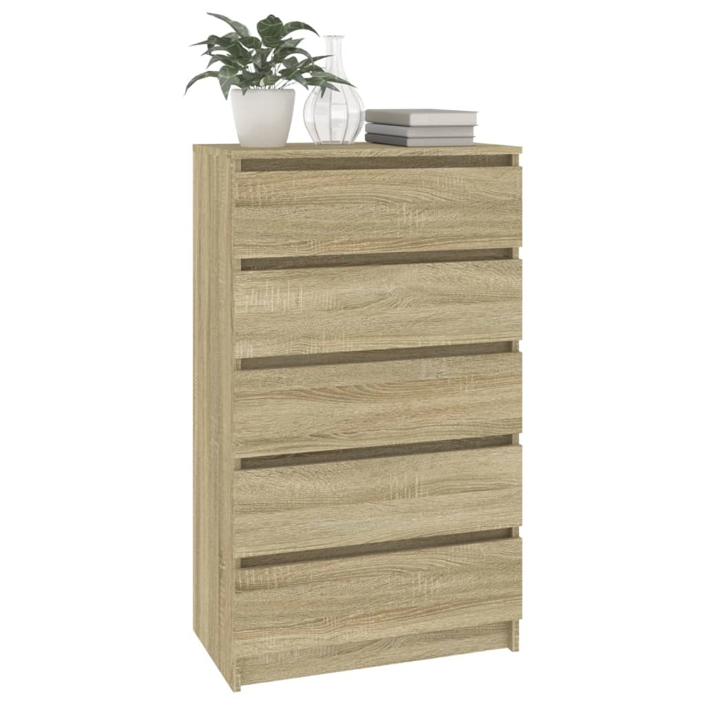 vidaXL Ladekast 60x36x103 cm bewerkt hout sonoma eikenkleurig