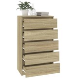 vidaXL Ladekast 60x36x103 cm bewerkt hout sonoma eikenkleurig