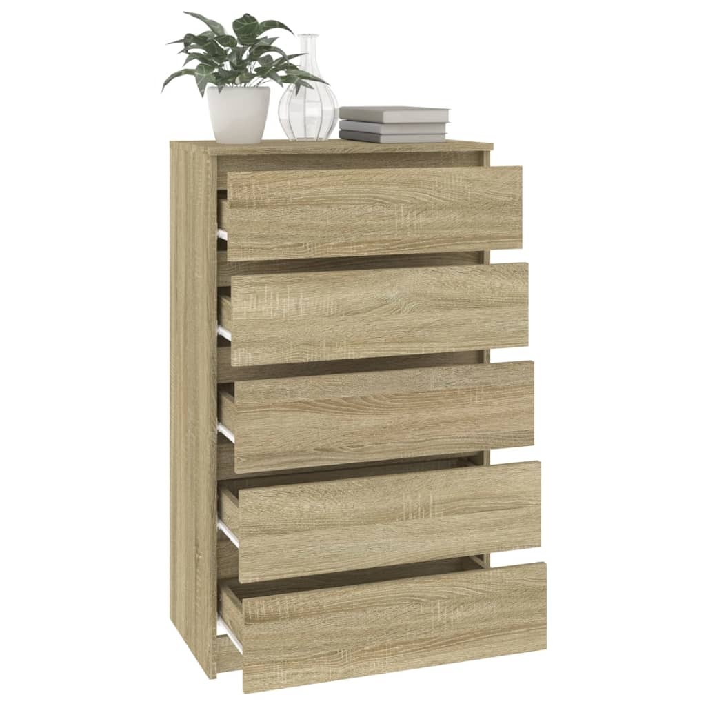 vidaXL Ladekast 60x36x103 cm bewerkt hout sonoma eikenkleurig