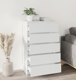 vidaXL Ladekast 60x36x103 cm bewerkt hout wit