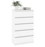 vidaXL Ladekast 60x36x103 cm bewerkt hout wit