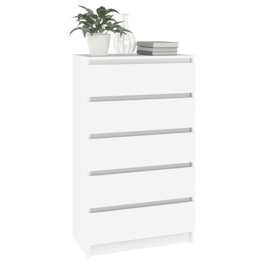vidaXL Ladekast 60x36x103 cm bewerkt hout wit