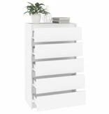 vidaXL Ladekast 60x36x103 cm bewerkt hout wit