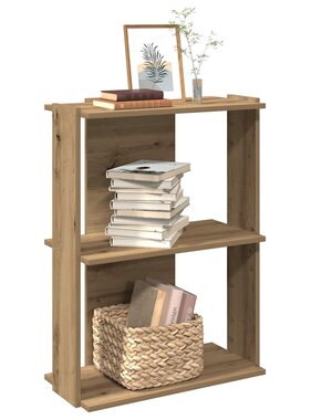 VidaXL Boekenkast 3-laags 60x30x80 cm bewerkt hout artisanaal eiken