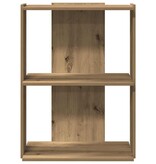 vidaXL Boekenkast 3-laags 60x30x80 cm bewerkt hout artisanaal eiken