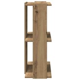 vidaXL Boekenkast 3-laags 60x30x80 cm bewerkt hout artisanaal eiken