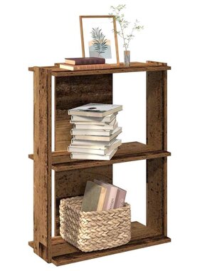 VidaXL Boekenkast 3-laags 60x30x80 cm bewerkt hout oud houtkleur