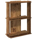 vidaXL Boekenkast 3-laags 60x30x80 cm bewerkt hout oud houtkleur