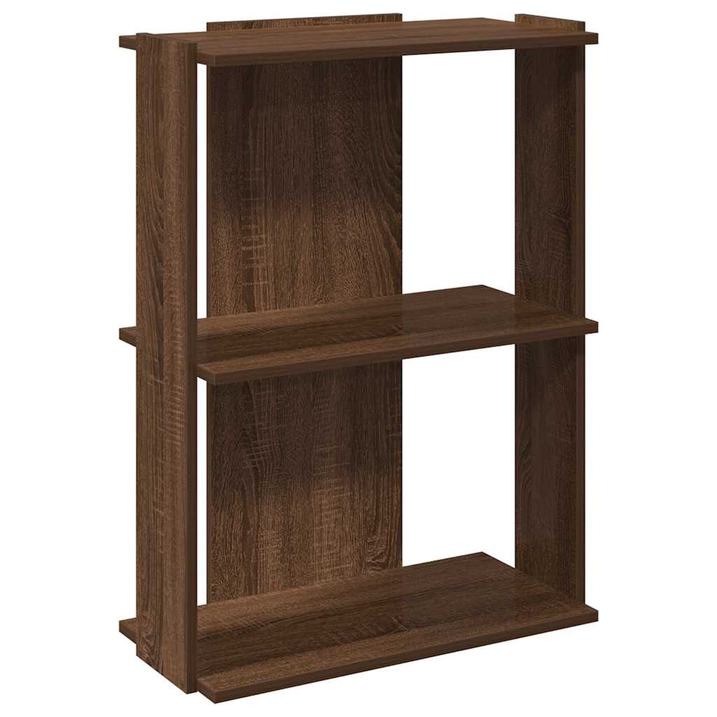 vidaXL Boekenkast 3-laags 60x30x80 cm bewerkt hout bruin eikenkleur
