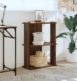 vidaXL Boekenkast 3-laags 60x30x80 cm bewerkt hout bruin eikenkleur