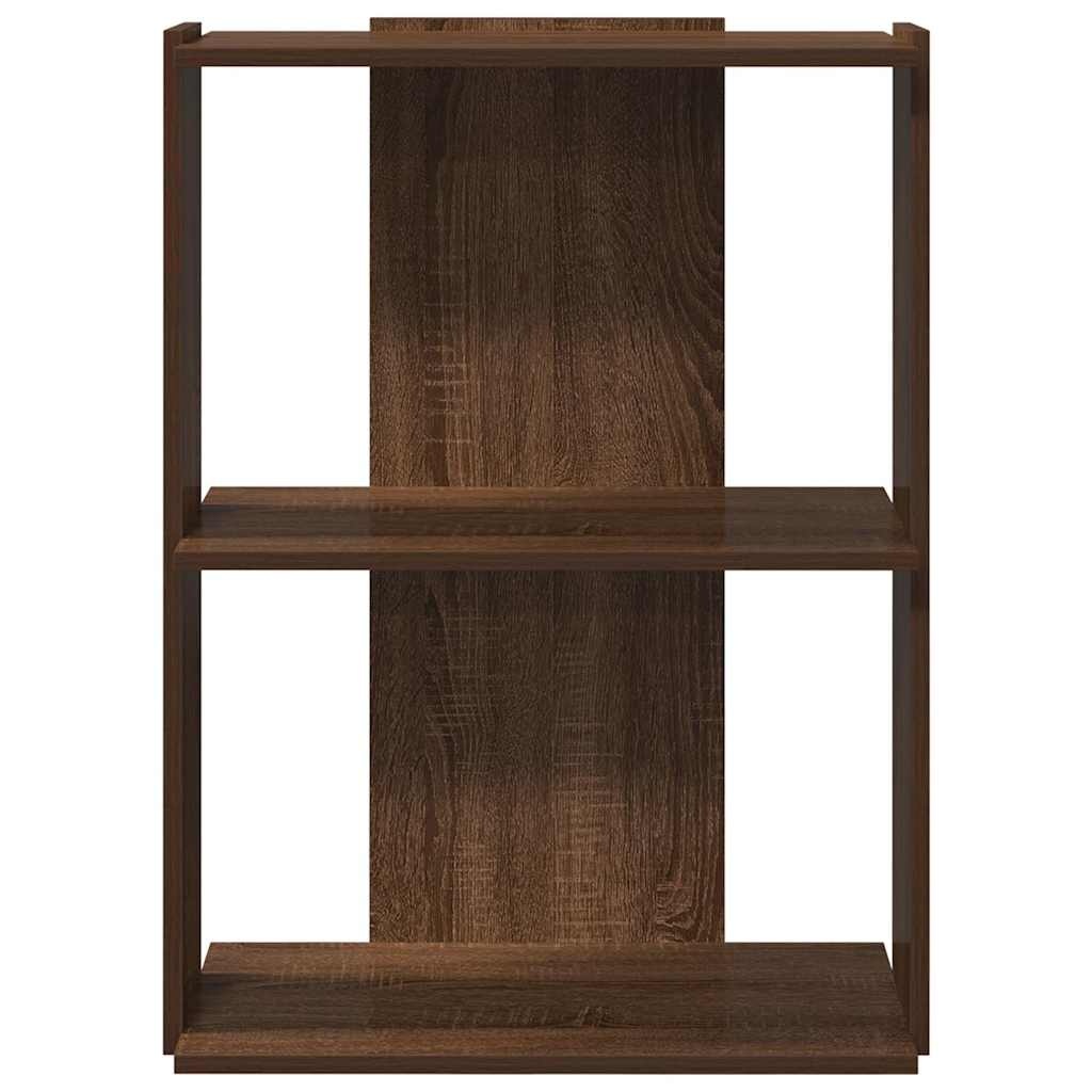 vidaXL Boekenkast 3-laags 60x30x80 cm bewerkt hout bruin eikenkleur