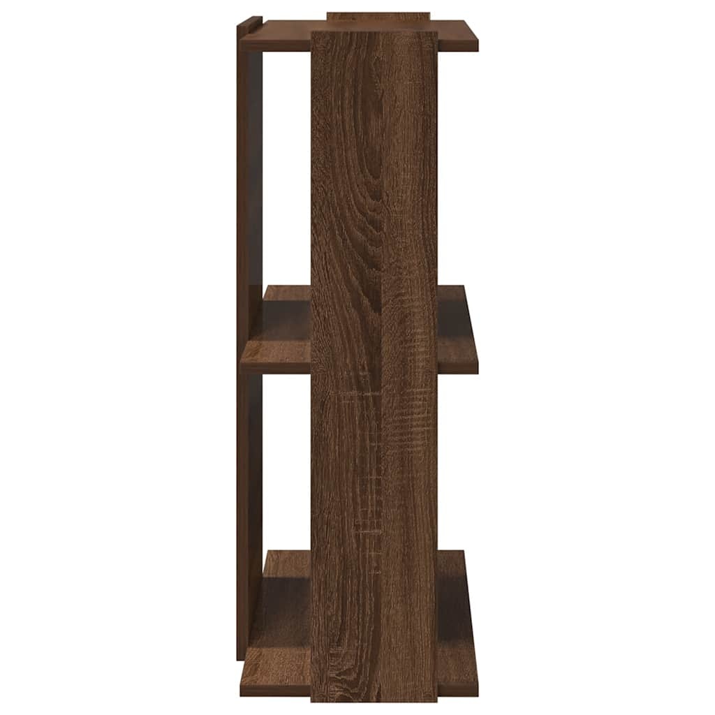 vidaXL Boekenkast 3-laags 60x30x80 cm bewerkt hout bruin eikenkleur
