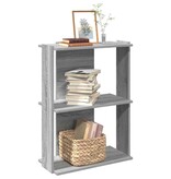 VidaXL Boekenkast 3-laags 60x30x80 cm bewerkt hout grijs sonoma eiken