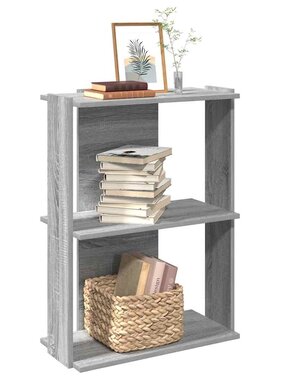 VidaXL Boekenkast 3-laags 60x30x80 cm bewerkt hout grijs sonoma eiken