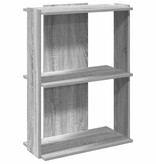 VidaXL Boekenkast 3-laags 60x30x80 cm bewerkt hout grijs sonoma eiken