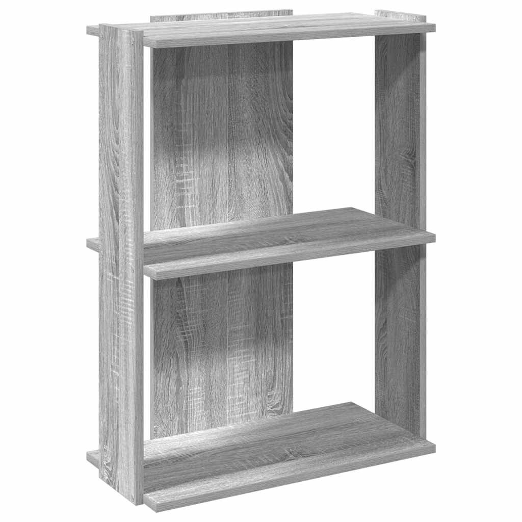 VidaXL Boekenkast 3-laags 60x30x80 cm bewerkt hout grijs sonoma eiken
