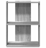 VidaXL Boekenkast 3-laags 60x30x80 cm bewerkt hout grijs sonoma eiken