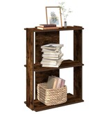 vidaXL Boekenkast 3-laags 60x30x80 cm bewerkt hout gerookt eikenkleur