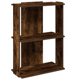 vidaXL Boekenkast 3-laags 60x30x80 cm bewerkt hout gerookt eikenkleur