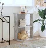 vidaXL Boekenkast 3-laags 60x30x80 cm bewerkt hout betongrijs
