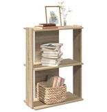 vidaXL Boekenkast 3-laags 60x30x80 cm bewerkt hout sonoma eikenkleurig