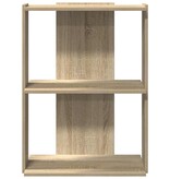 vidaXL Boekenkast 3-laags 60x30x80 cm bewerkt hout sonoma eikenkleurig
